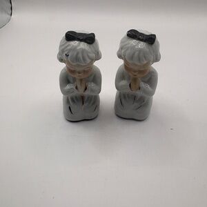 Vintage Two Girls Praying Figurines Japan